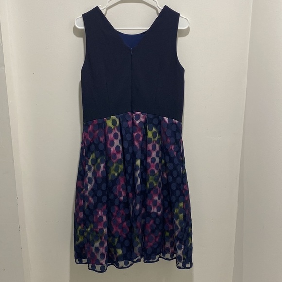Eliza J navy midi dress size 12 missing sash - Picture 4 of 6